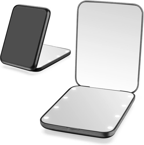 Lighted travel makeup mirror - makeup,