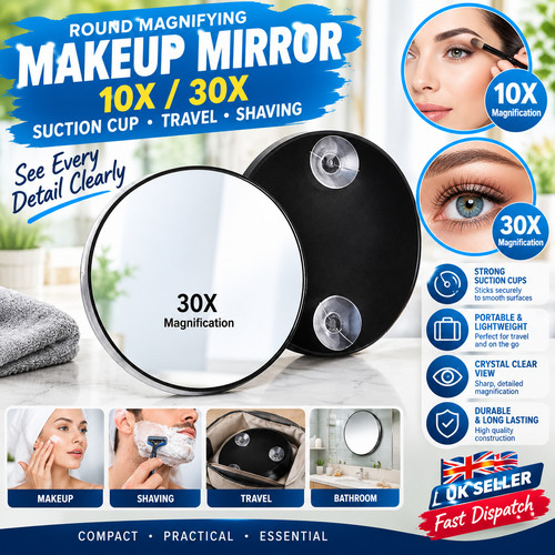 Round magnifying makeup - magnifying, mirror