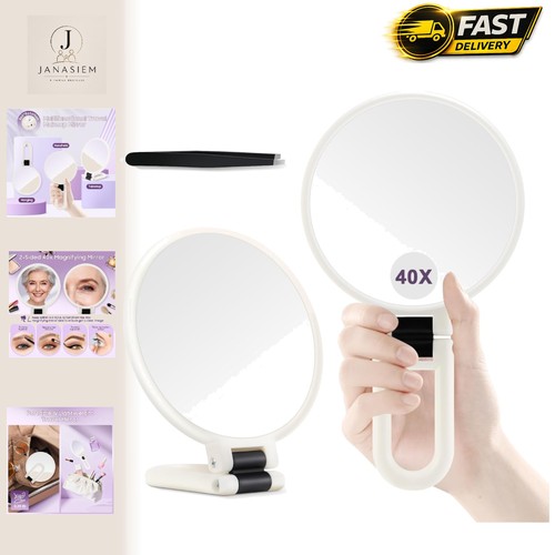 White 40x magnifying mirror - magnifying,