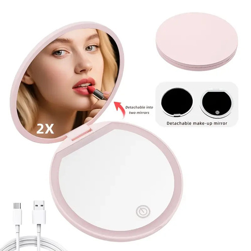 Led travel makeup mirror - led,