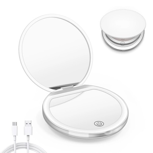 Led travel makeup mirror - led,