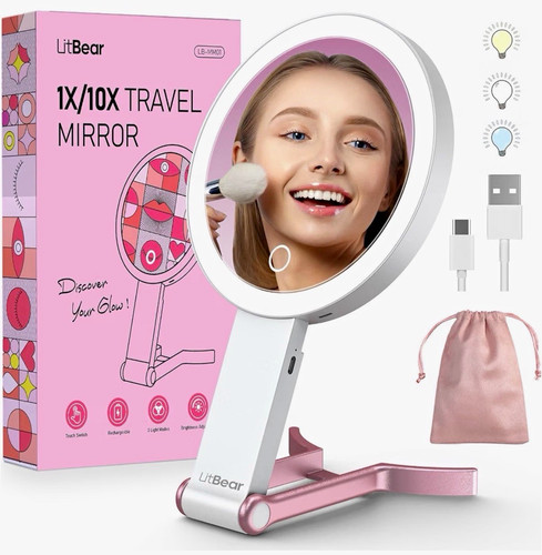 Litbear travel makeup mirror - makeup,