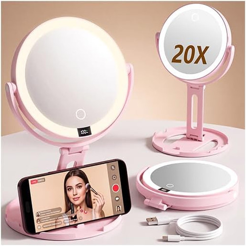 Travel makeup mirror 20x - travel, 1x/20x